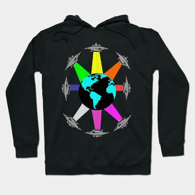 UFO Color Wheel Hoodie by Fire Valley Designs